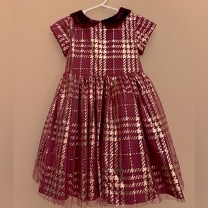 Pippa & Julie, Size 4, Burgundy and Gold Dress